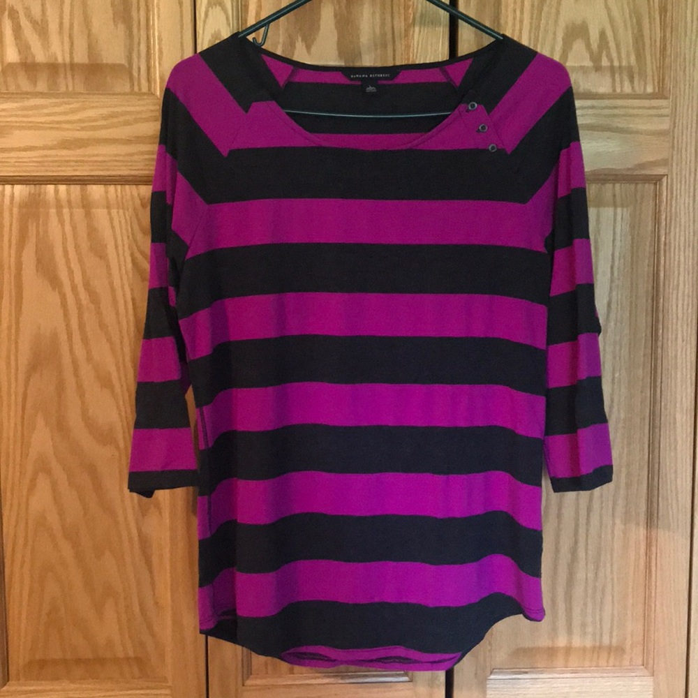 Banana Republic 3/4 Sleeve Stripped Top